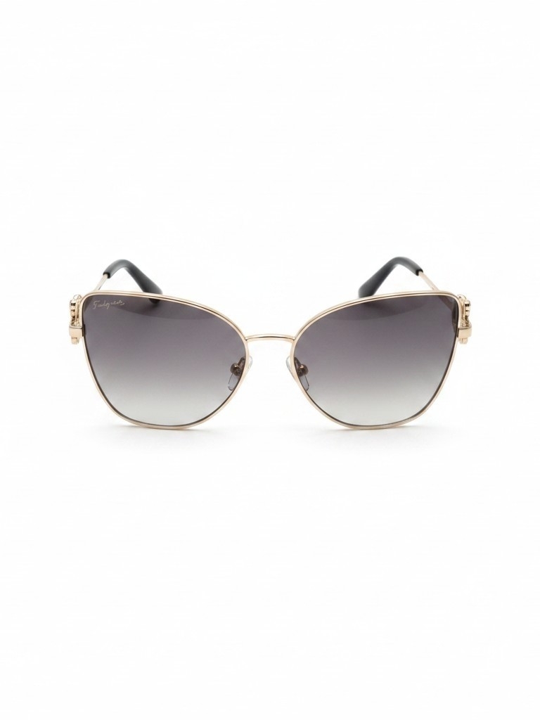 Salvatore Ferragamo Sf296sr Gold Frame Sunglasses With Gray Gradient Lenses